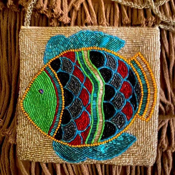 Handbags - Beaded, sequin, fish embossed, crossbody bag..